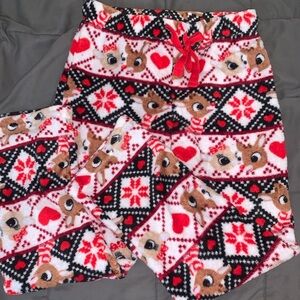 Christmas Rudolph the red nose reindeer pajama pants women's size small